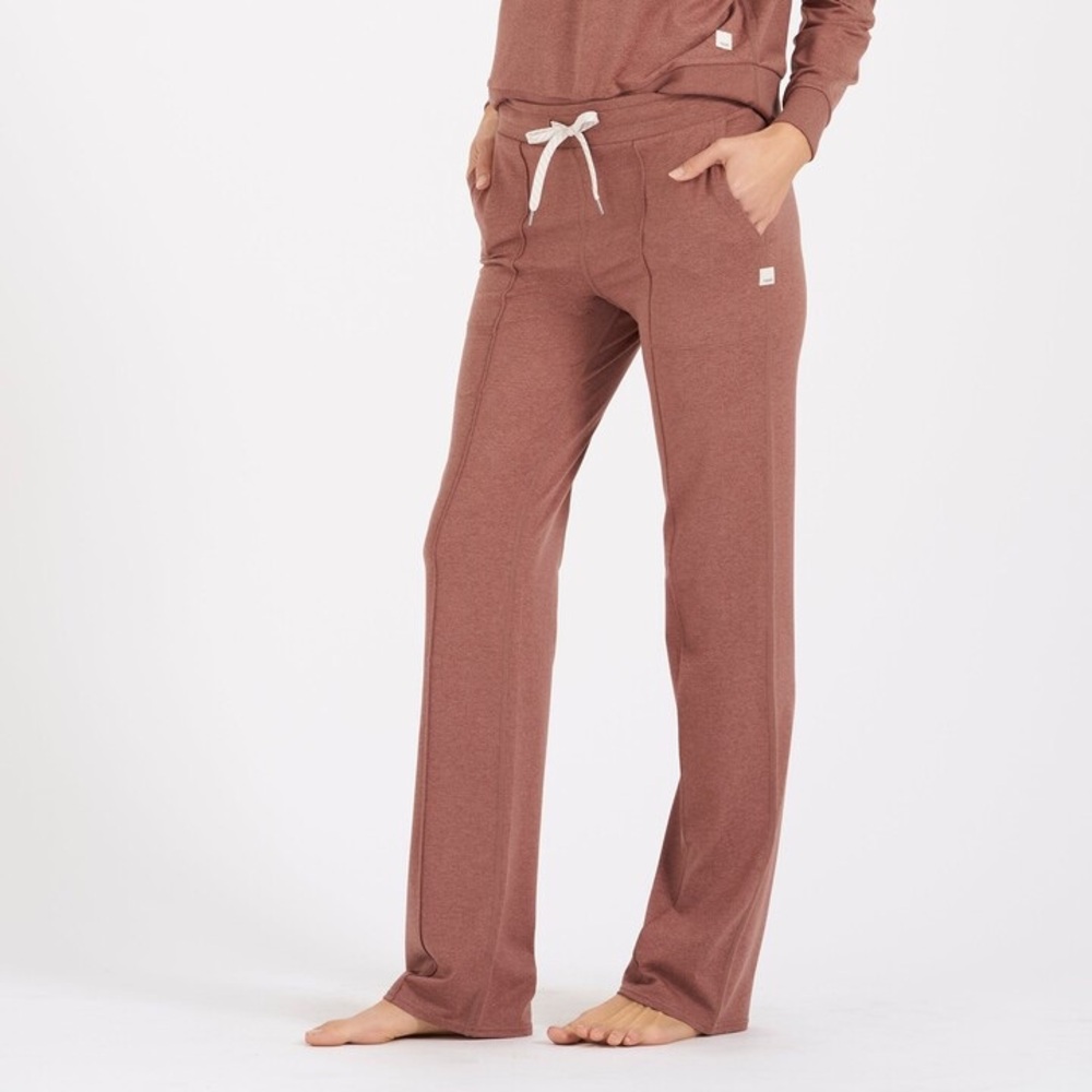 Vuori Halo Wide Leg Flare Pant Rosewood